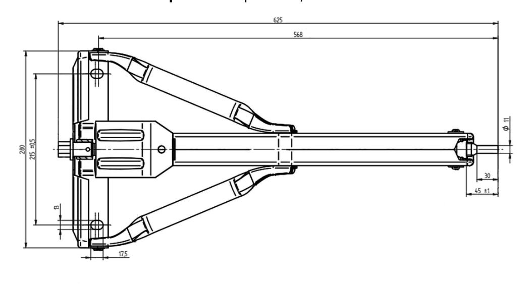 Опора телескопическая для шасси (1000 кг)
